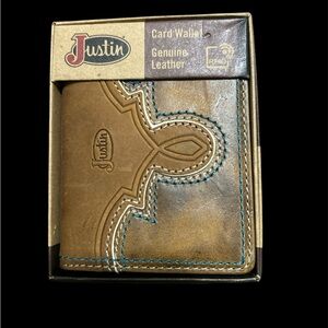 Justin Boots Tan Leather Card Holder